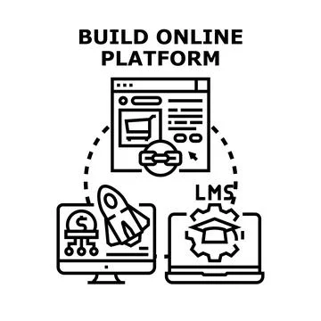 Building online platform for business development and education イラスト素材