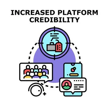 Building online platform credibility through trust and reputation Stock Illustration