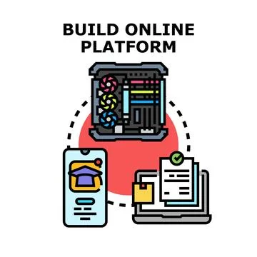 Building online platform for digital education services イラスト素材