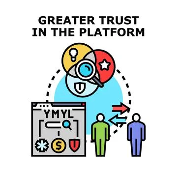 Building online platform trust for reliable information and user interaction Stock Illustration