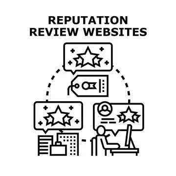 Building online reputation through customer reviews and feedback Stock Illustration