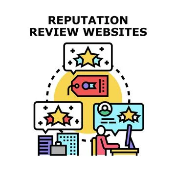 Building online reputation through customer reviews and feedback Stock Illustration