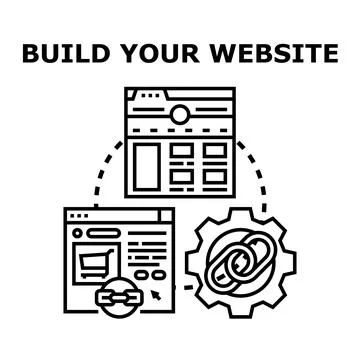 Building online resources for a website development concept Stock Illustration