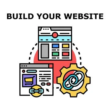 Building online resources for a website development concept Stock Illustration