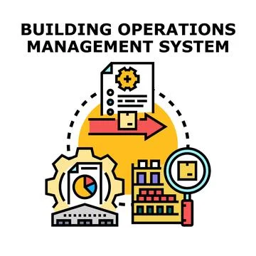 Building operations management system developing infrastructure maintenance.. Stock-Illustration
