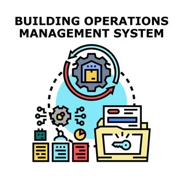 Building operations management system managing warehouse processes Stock Illustration