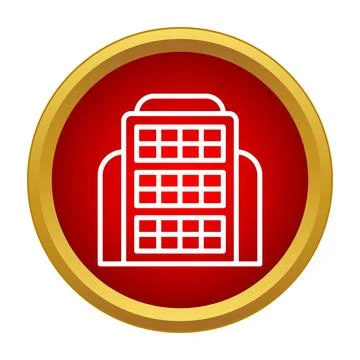 Building outline icon for office real estate concepts Ilustración de archivo