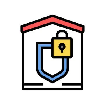 Building padlock security color icon vector illustration Stock Illustration