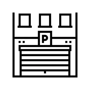 Building parking line icon vector illustration 스톡 일러스트