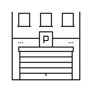Building parking line icon vector illustration Illustrazione stock