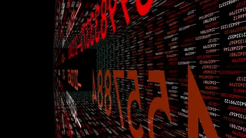 Building pattern with bricks in magenta and electric blue on black Stock Footage 274168319