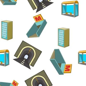 Building pattern, cartoon style Ilustración de archivo