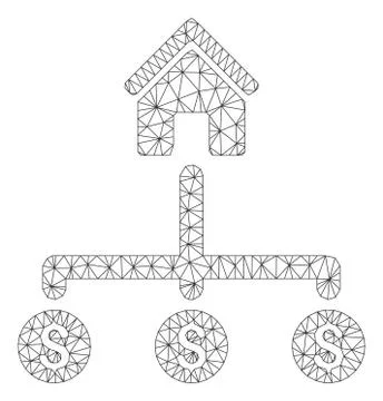 Building Payments Polygonal Frame Vector Mesh Illustration Ilustración de archivo