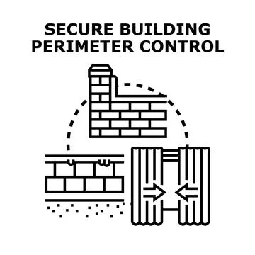 Building perimeter control ensuring protection and security Stock Illustration