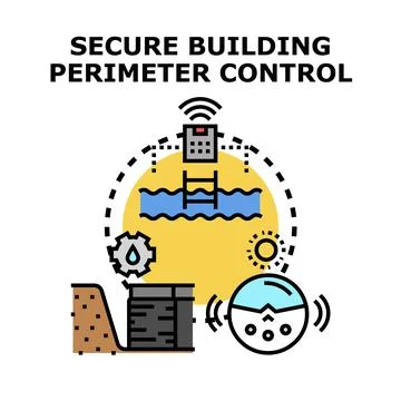 Building perimeter control system ensuring security Ilustración de archivo