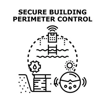 Building perimeter control system ensuring security Ilustración de archivo