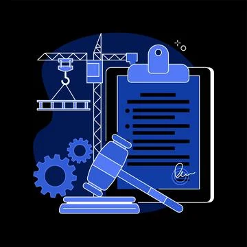 Building permit abstract concept vector illustration. Ilustración de archivo