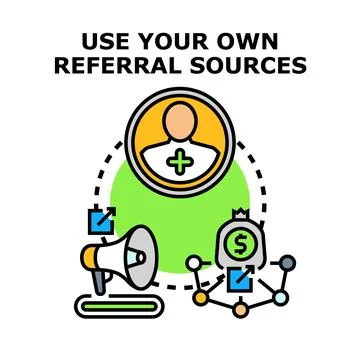 Building personal referral network connecting new audience Ilustração Stock