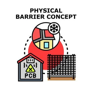 Building physical barrier concept providing protection and insulation Stock Illustration
