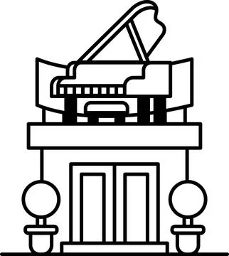 A building with a piano on top of it Ilustração Stock