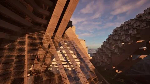 A building with a picturesque sky as the backdrop Ilustración de archivo