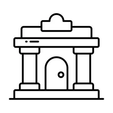 Building with pillars denoting concept vector of bank building in modern style Ilustración de archivo