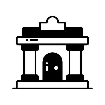 Building with pillars denoting concept vector of bank building in modern style Ilustración de archivo