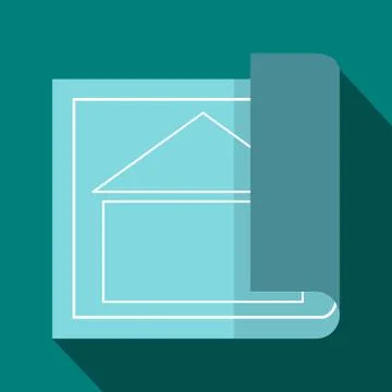 Building plan icon, flat style Ilustración de archivo
