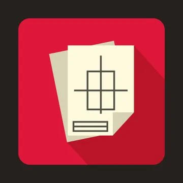 Building plan icon in flat style Ilustración de archivo