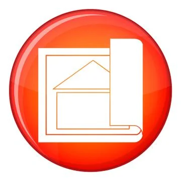 Building plan icon, flat style Ilustración de archivo