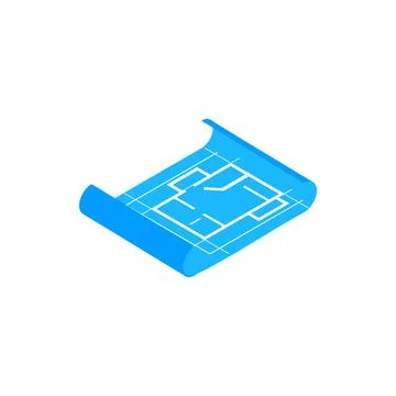 Building plan icon, isometric 3d style Ilustración de archivo
