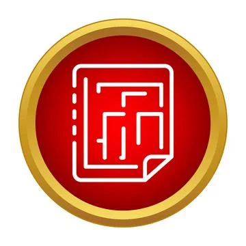 Building plan icon representing architectural design and construction Ilustración de archivo