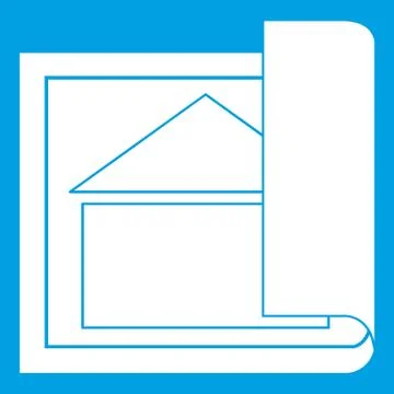 Building plan icon white Ilustración de archivo