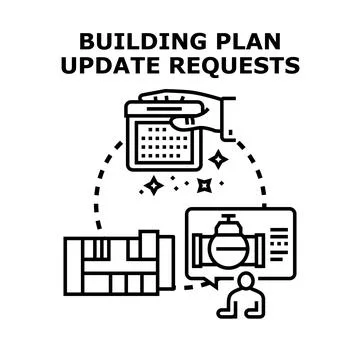 Building plan update requests concept illustration Stock Illustration