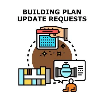 Building plan update requests concept illustration Stock Illustration