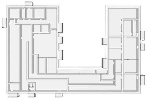 Building plan on white Ilustración de archivo