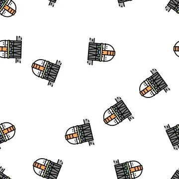 Building planetarium vector seamless pattern Stock Illustration