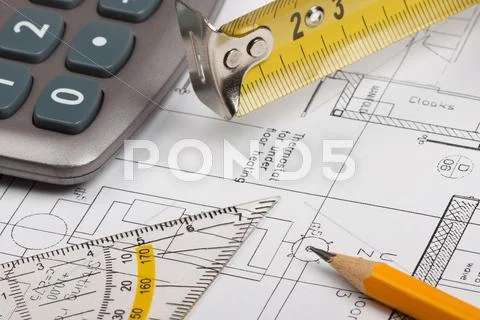 Building plans concept Stock Photos