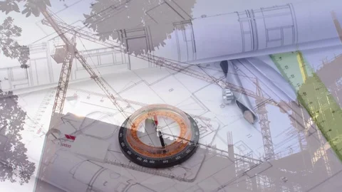 Building plans drafting tools Stock Footage 111515259
