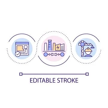 Building plant loop concept icon Illustrazione stock