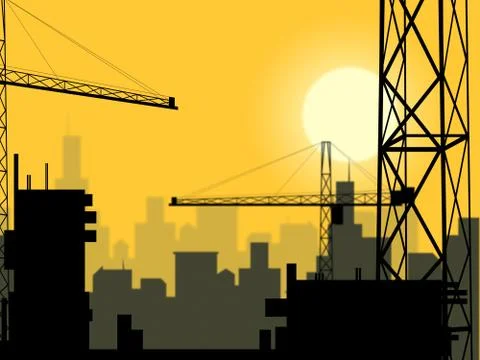Building plot meaning city construction and home Stock Illustration