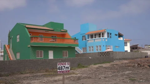 Building plot for sale, Baia das Gatas, Sao Vicente, Cape Verde Islands Stock Footage 63666977