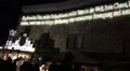 Building with poem illumination at Christmas fair Hannover HD Footage