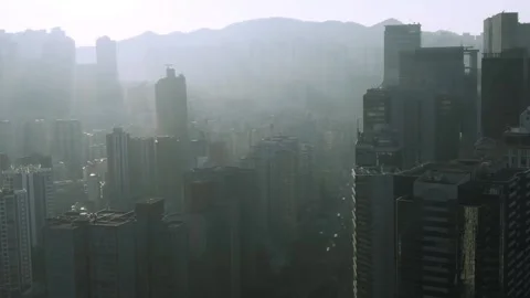 Building pollution City smogs Video stock 274415171