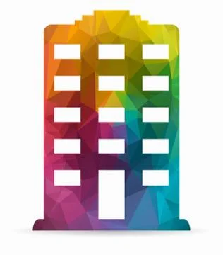 Building poly icon Stock Illustration