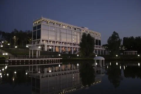 Building by the pond Stock Photos