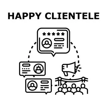 Building positive customer feedback and reputation management Ilustración de archivo