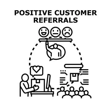 Building positive customer referrals and client advocacy program Illustration