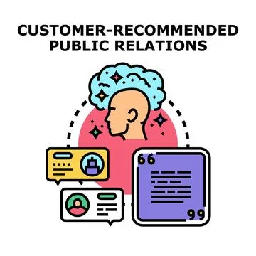 Building positive public relations with customer recommendations Stock Illustration