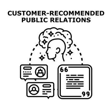 Building positive public relations with customer recommendations Stock Illustration